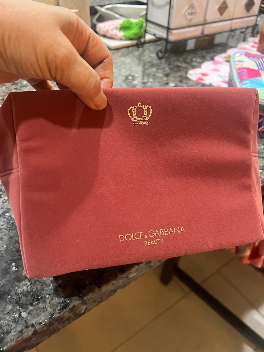Dolce & Gabbana Pink Velvet Beauty Cosmetic Pouch
